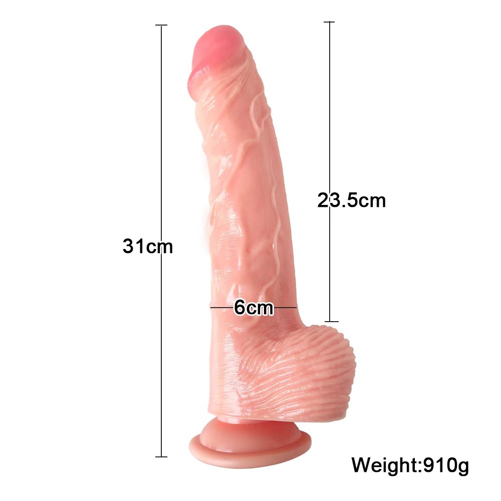 Manual Coated Dildo (Skin/Black)